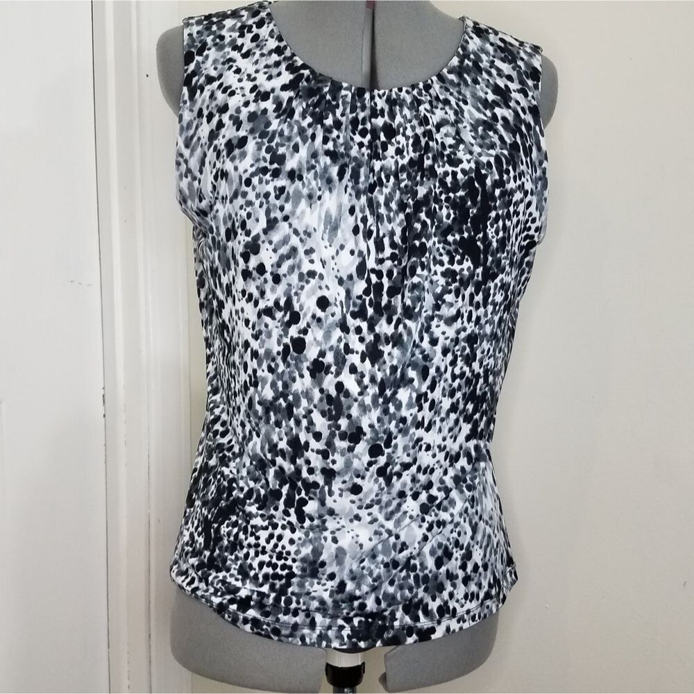 Calvin Klein black and grey leapard print top M